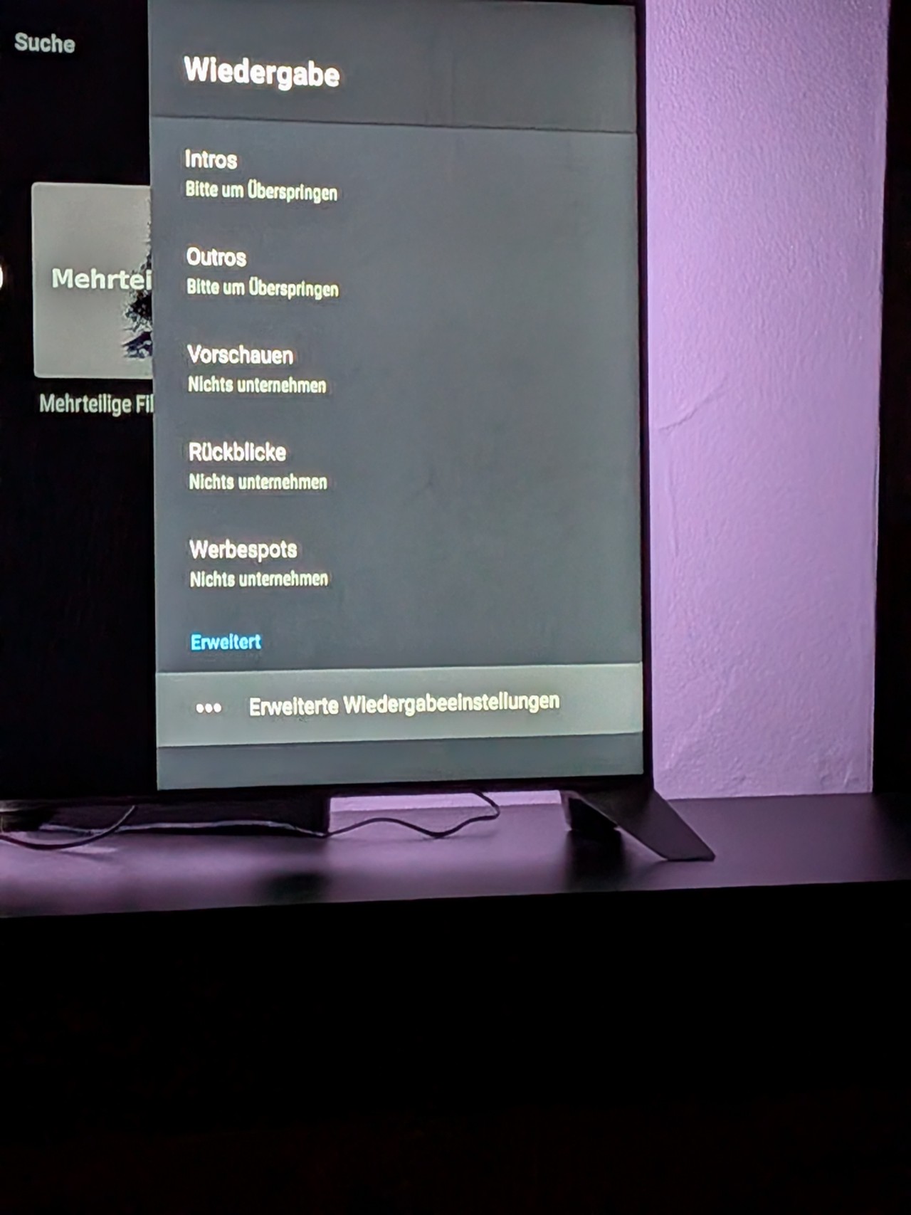 Erweiterte Wiedergabeeinstellung